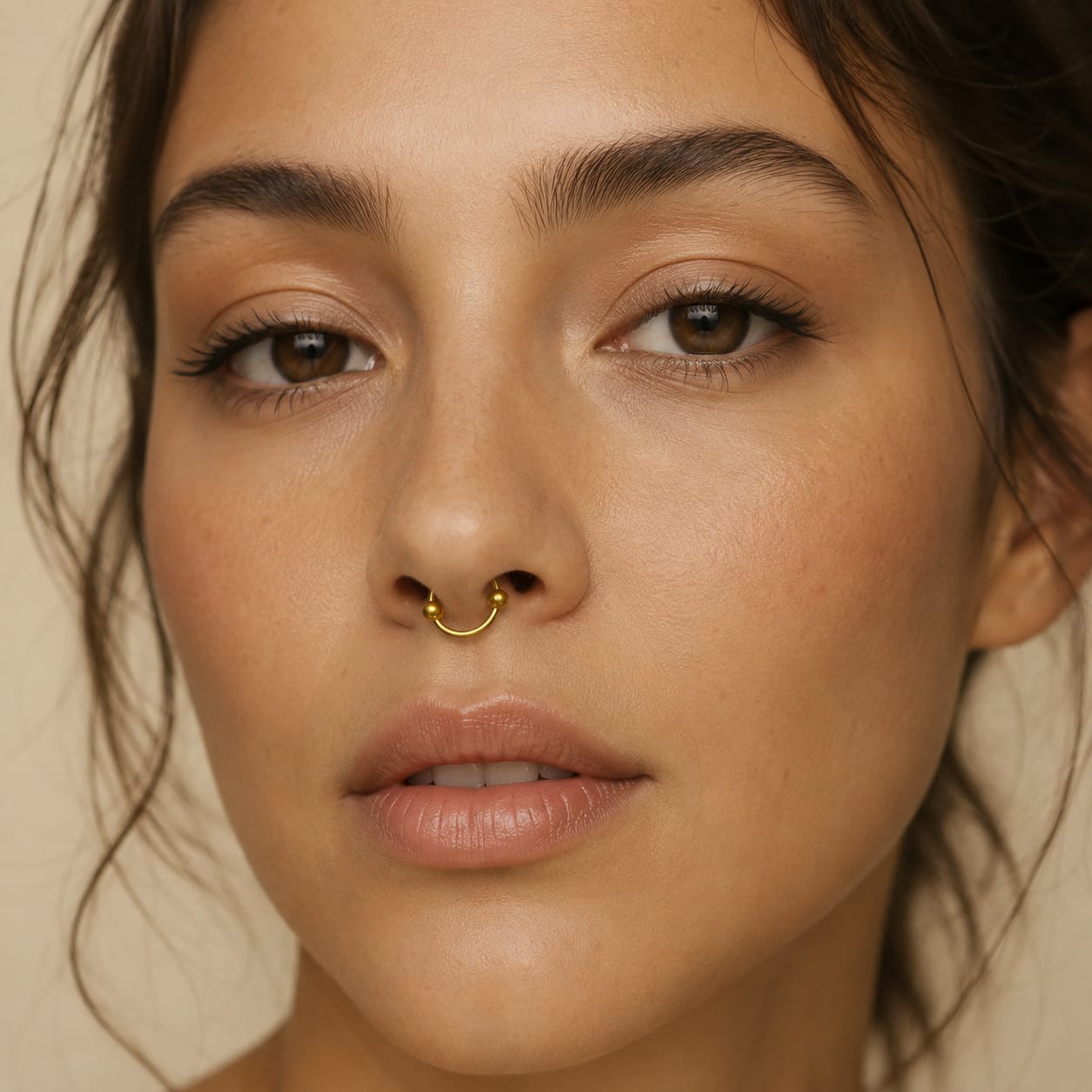 Double Ball Nose Ring