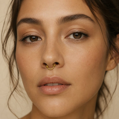 Double Ball Nose Ring