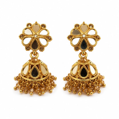 Afazeen Floral Kundan Jhumka