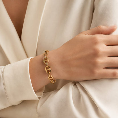 Afazeen Luxe Gold Link Chain Bracelet