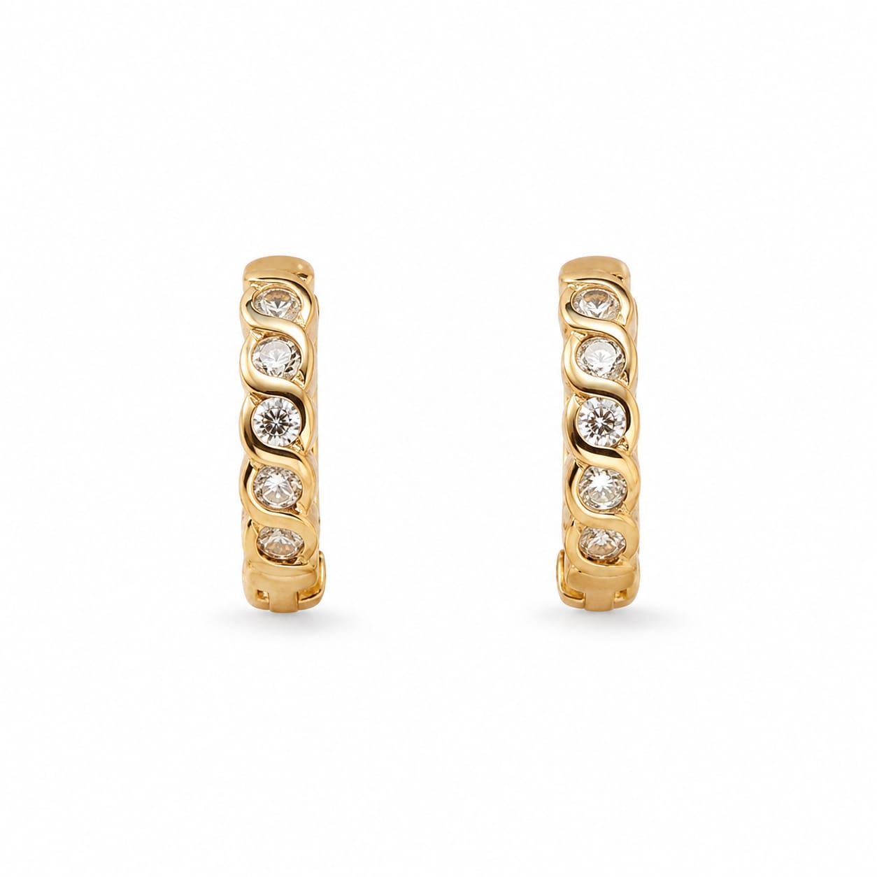 Afazeen Luxe Crystal Gold Hoop Earrings