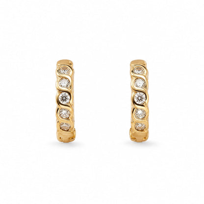 Afazeen Luxe Crystal Gold Hoop Earrings