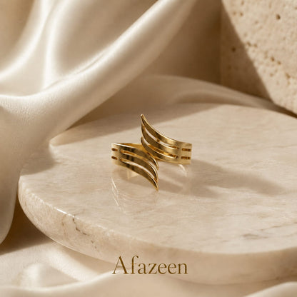 Afazeen Luxe Wave Ring