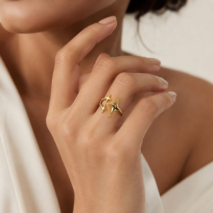 Golden Starburst Ring
