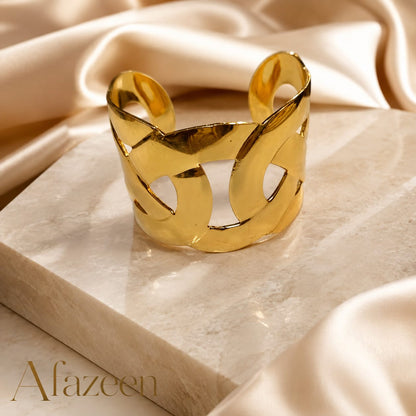 Geometric Gold Cuff Bracelet